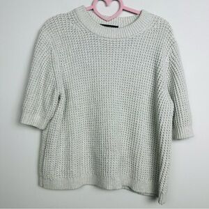 French Connection Light Gray Cable Knit Sweater Size Large